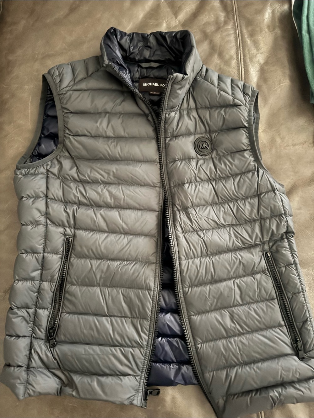 Michael Kors Men's Slate Gray Quilted Puffer Vest